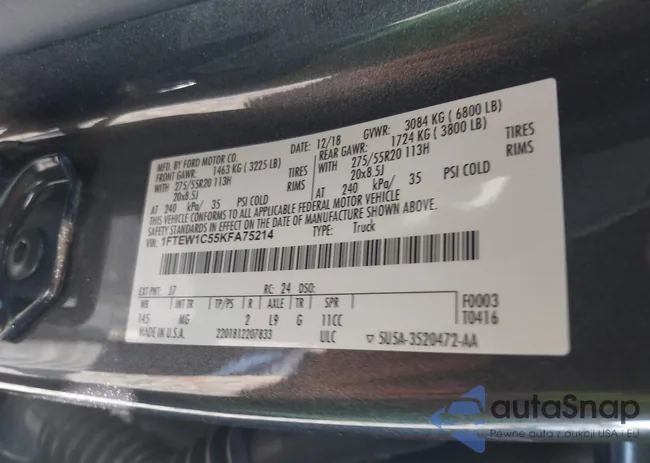 1FTEW1C55KFA75214: 43223552