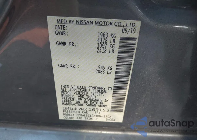 1N4BL4CV6LC169155: 43223614