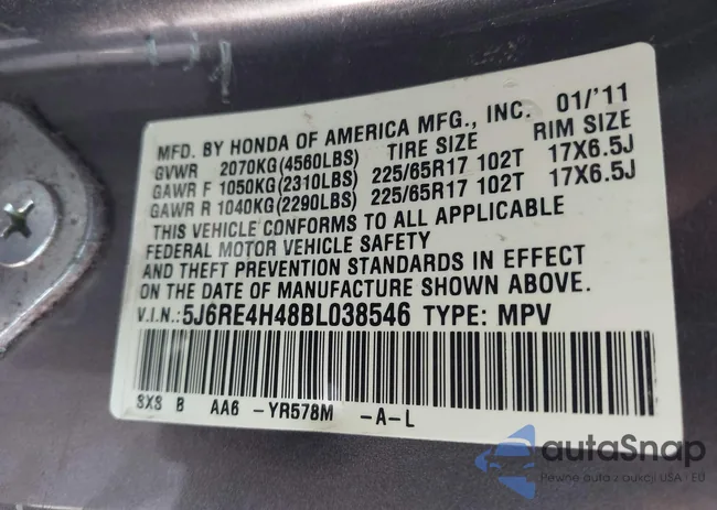 5J6RE4H48BL038546: 43223668