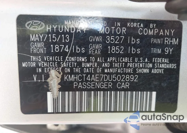 KMHCT4AE7DU502892: 43223680