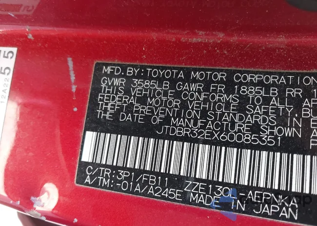 JTDBR32EX60085351: 43223821