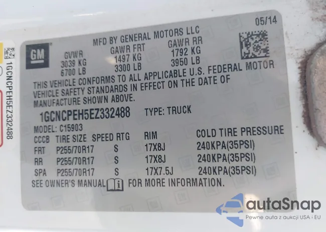 1GCNCPEH5EZ332488: 43224895