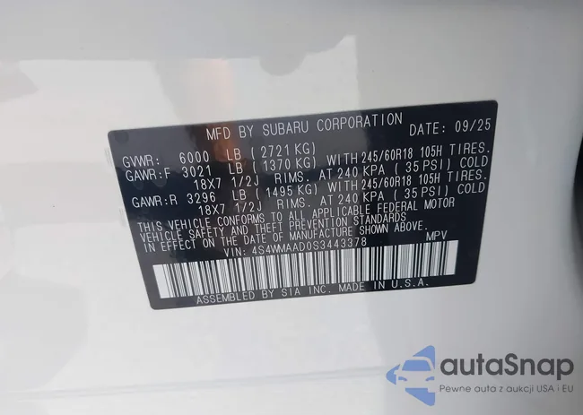 4S4WMAAD0S3443378: 43225002