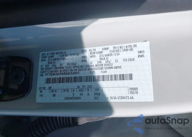 1FTEW2KP0RKE32003: 43225024