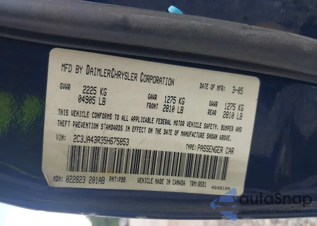 2C3JA43R35H675853: 43225183