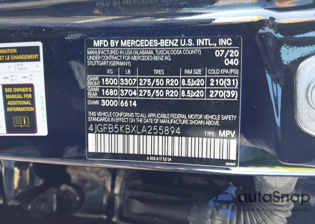 4JGFB5KBXLA255894: 43225459