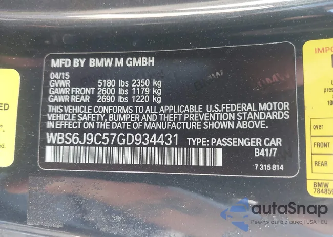 WBS6J9C57GD934431: 43224637