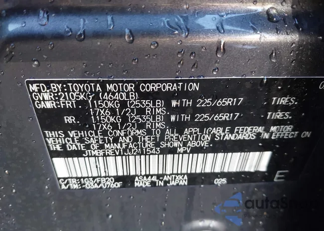 JTMBFREV1JJ211543: 43224750