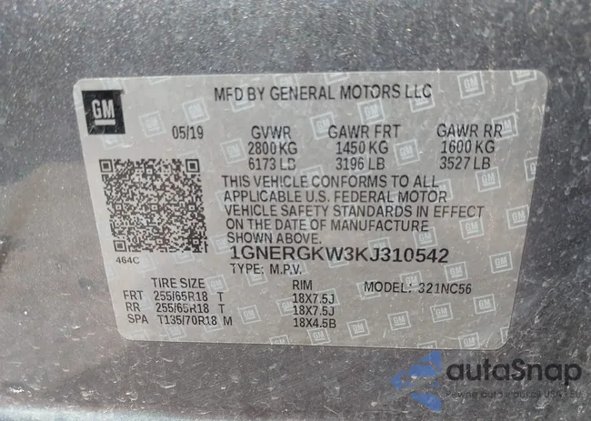 1GNERGKW3KJ310542: 43224754