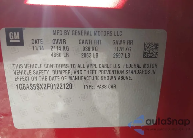 1G6AS5SX2F0122120: 43224771