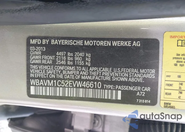 WBAVM1C52EVW46610: 43224841