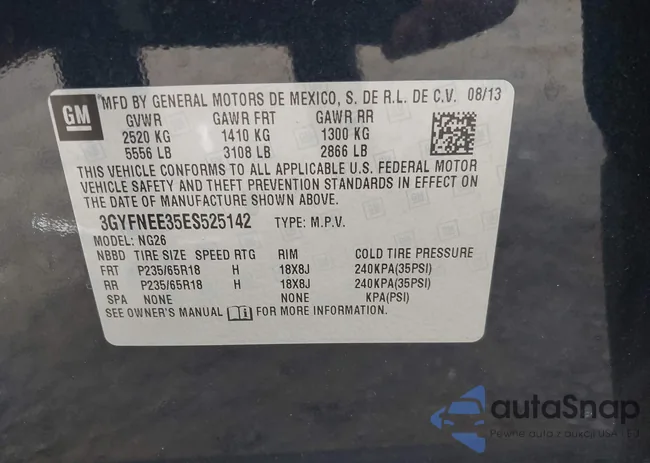 3GYFNEE35ES525142: 43225884