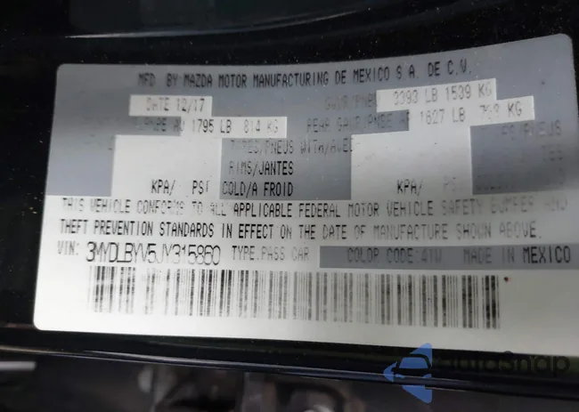 3MYDLBYV5JY315860: 43225939