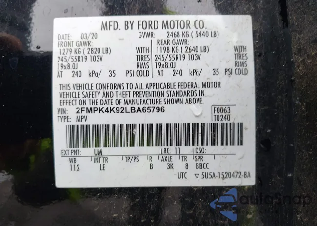 2FMPK4K92LBA65796: 43226002