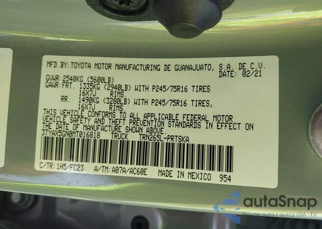 3TYAX5GN0MT016818: 43226024