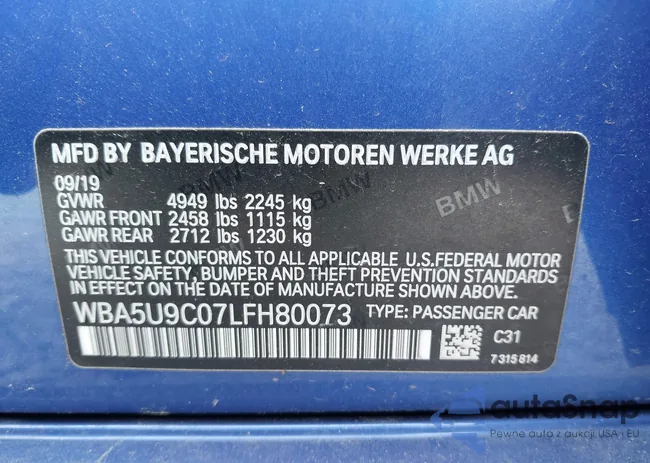 WBA5U9C07LFH80073: 43226048