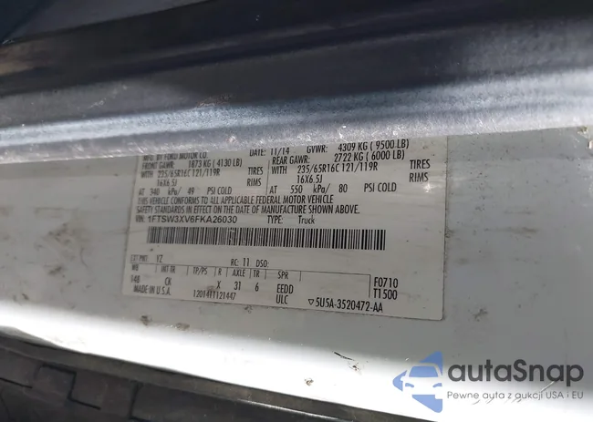 1FTSW3XV6FKA26030: 43226069