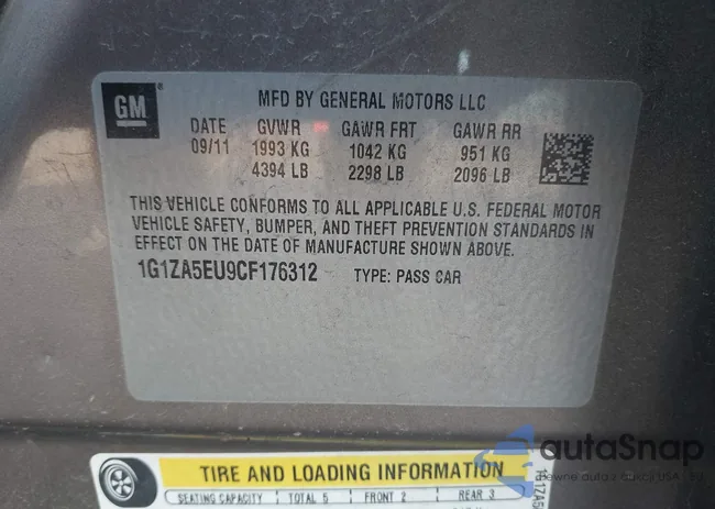 1G1ZA5EU9CF176312: 43226111