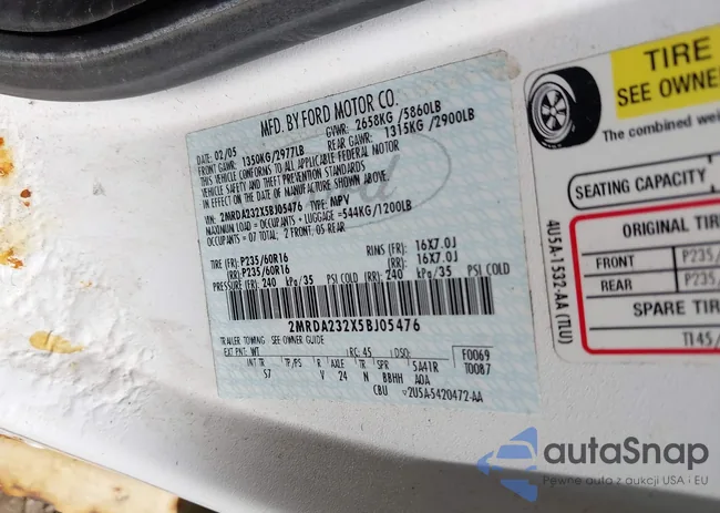 2MRDA232X5BJ05476: 43226309