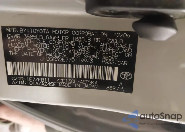 JTDBR32E770119943: 43226380