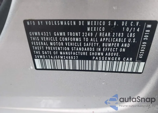 3VWD17AJ5FM248827: 43226465