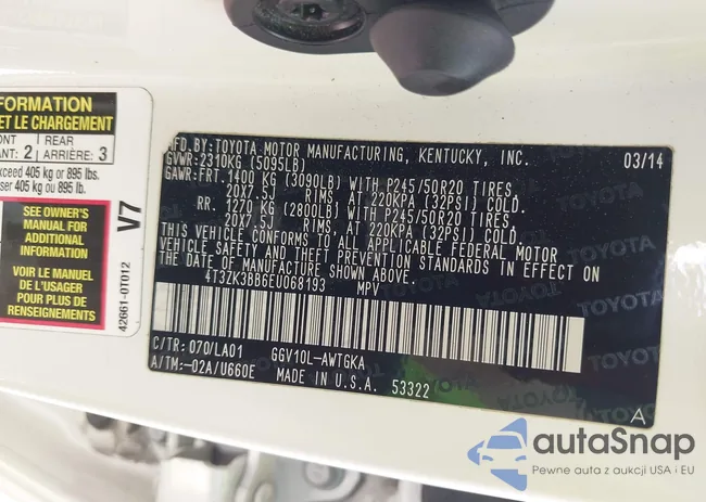 4T3ZK3BB6EU068193: 43225497