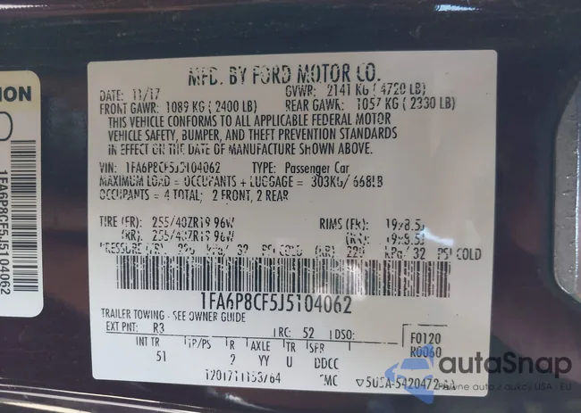 1FA6P8CF5J5104062: 43225504