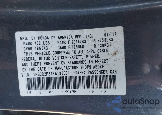 1HGCR2F81EA138001: 43225514