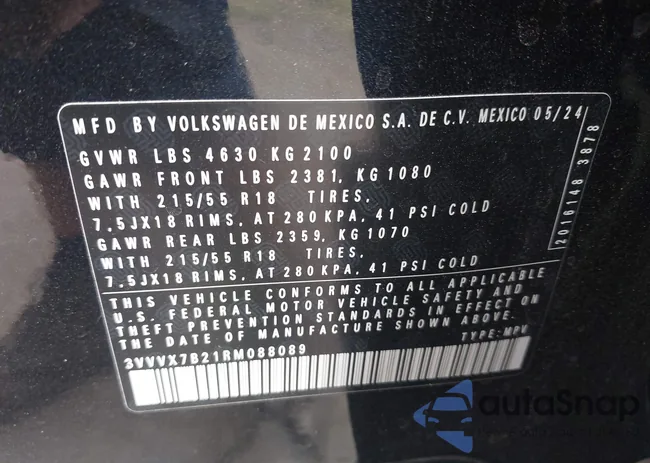 3VVVX7B21RM088089: 43225583