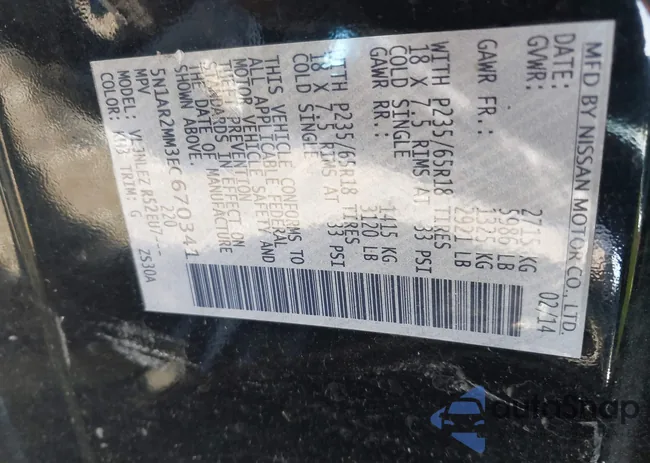 5N1AR2MM3EC670341: 43225655