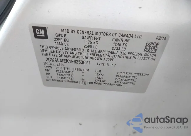 2GKALMEK1E6253621: 43225683