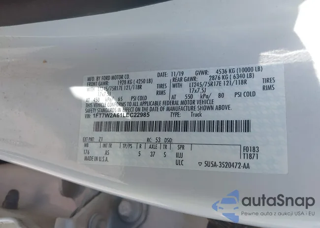 1FT7W2A61LEC22985: 43225718