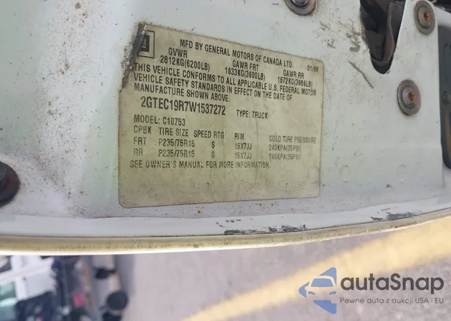 2GTEC19R7W1537272: 43225727