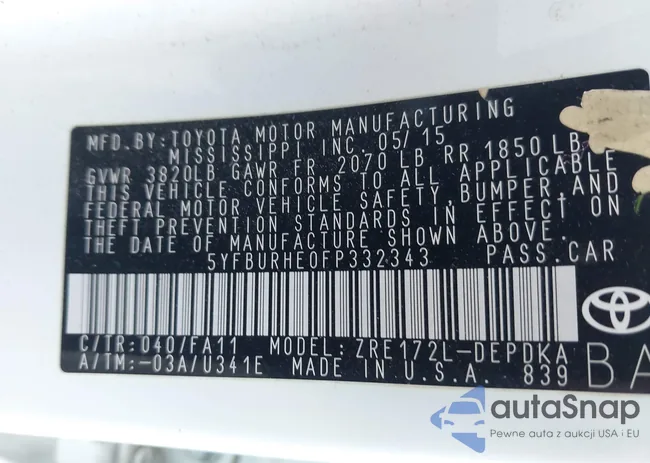 5YFBURHE0FP332343: 43225828