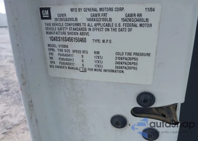 1GKES16S456150460: 43225844