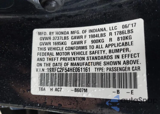19XFC2F54HE061161: 43226946