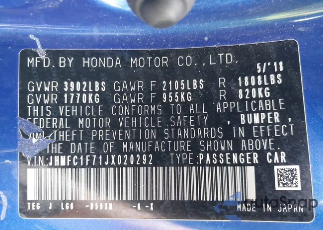 JHMFC1F71JX020292: 43226976