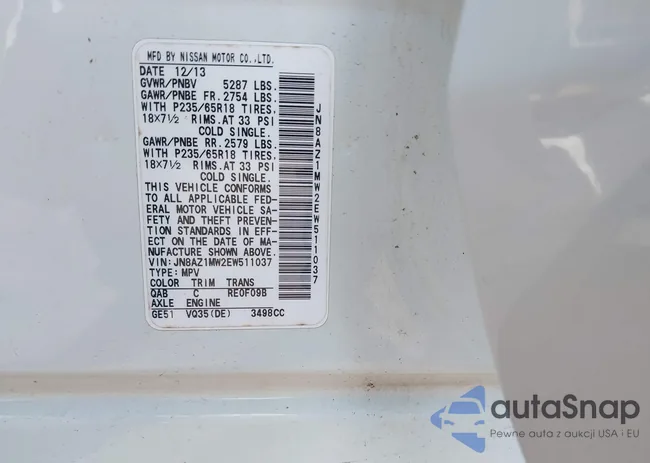 JN8AZ1MW2EW511037: 43227072