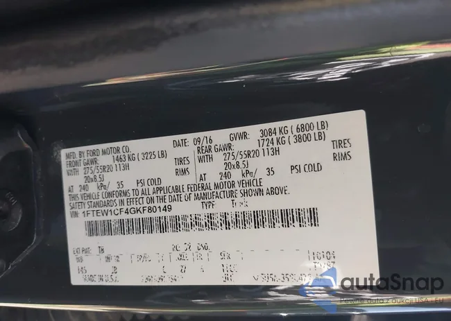 1FTEW1CF4GKF80149: 43227080