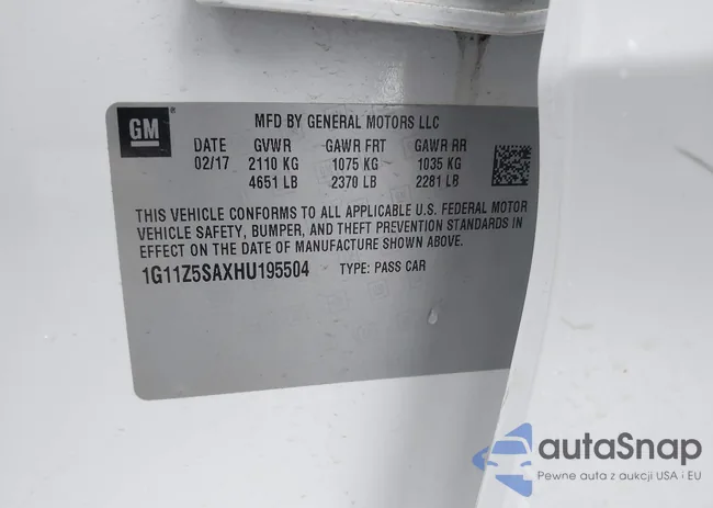 1G11Z5SAXHU195504: 43227123