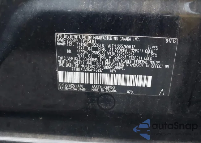 2T3DF4DV5CW178497: 43227178