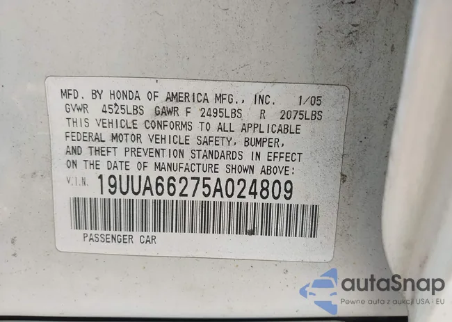 19UUA66275A024809: 43227225