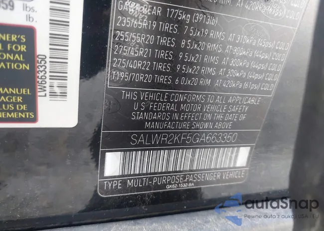 SALWR2KF5GA663350: 43227226