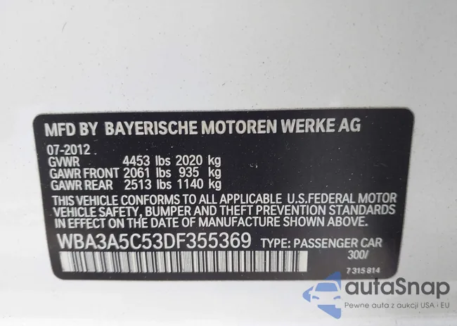 WBA3A5C53DF355369: 43227313