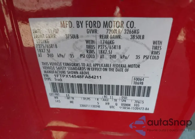 1FTPX14548FA84211: 43227350