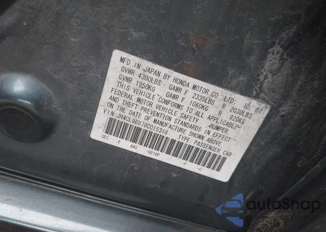 JH4CL96878C015318: 43227376