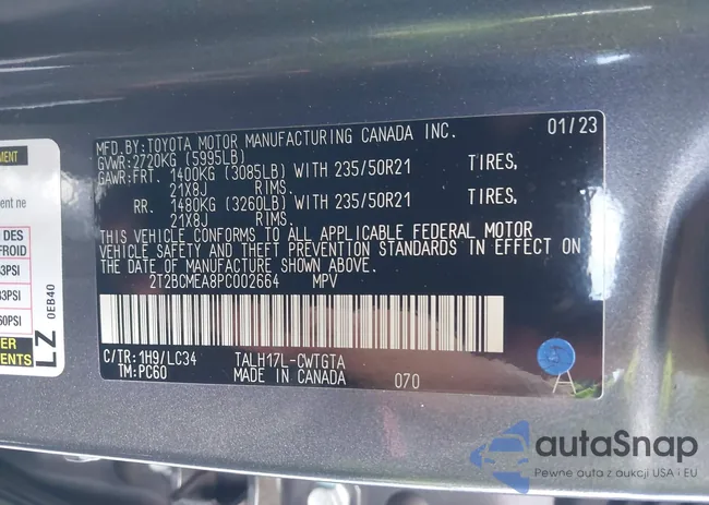 2T2BCMEA8PC002664: 43227433