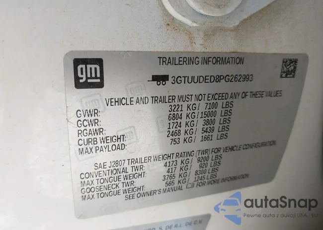 3GTUUDED8PG262993: 43227461