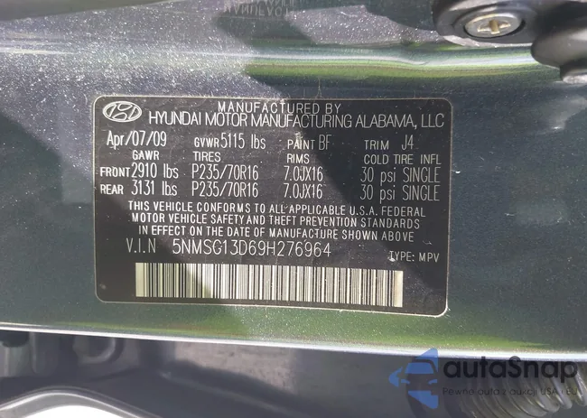 5NMSG13D69H276964: 43226503