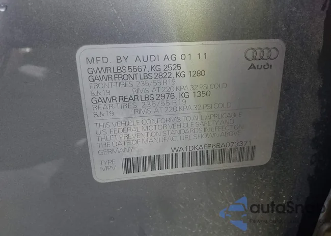 WA1DKAFP6BA073371: 43226525